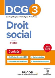 DCG 3, droit social : corrigés : 2022-2023