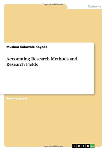 Accounting Research Methods and Research Fields