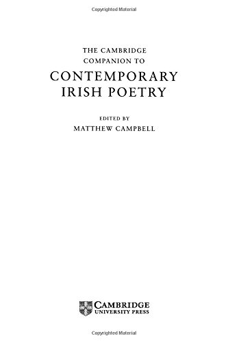 The Cambridge Companion to Contemporary Irish Poetry (Cambridge Companions to Literature)
