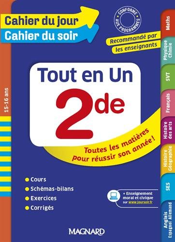 Cahier Du Jour / Cahier Du Soir - Tout En Un 2de