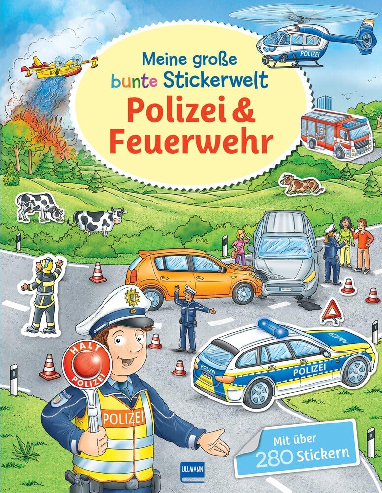 Meine große bunte Stickerwelt - Polizei und Feuerwehr: Buntes Stickerbuch mit über 280 Stickern für Kinder ab 4 Jahren
