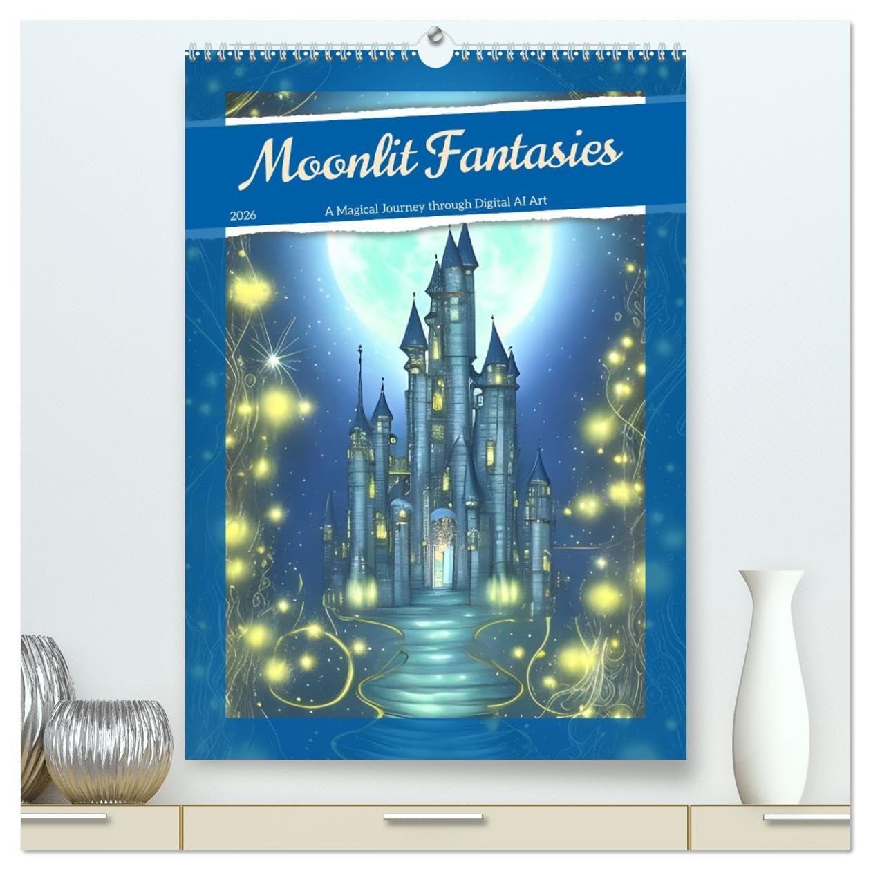 Moonlit Fantasies (High Quality Premium Wall Calendar 2026 DIN A2 portrait),CALVENDO 12 Month Wall Calendar: A Magical Journey through Digital AI Art