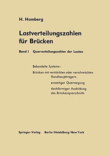 Lastverteilungszahlen für Brücken: Erster Band Querverteilungszahlen der Lasten (German Edition)