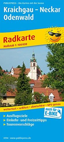 Kraichgau - Neckar - Odenwald: Radkarte mit Ausflugszielen, Einkehr- & Freizeittipps, wetterfest, reissfest, abwischbar, GPS-genau. 1:100000 (Radkarte / RK)