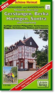 Radwander- und Wanderkarte Mittleres Werratal, Gerstungen, Berka, Heringen, Sontra und Umgebung: Ausflüge zwischen Philippsthal, Nentershausen, ... Frauensee. Maßstab 1:35000 (Schöne Heimat)