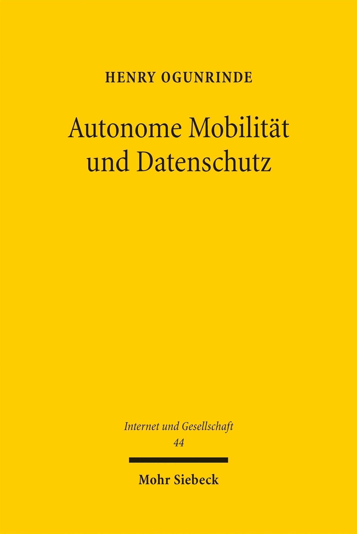 Autonome Mobilität und Datenschutz - Neuware