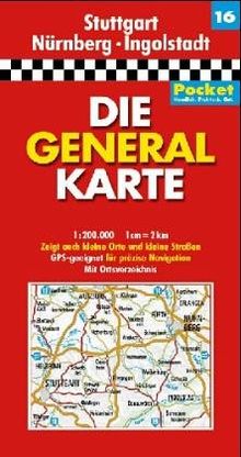 Die Generalkarten Deutschland Pocket, 20 Bl., Bl.16, Stuttgart, Nürnberg, Ingolstadt