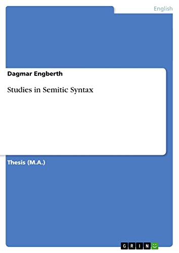 Studies in Semitic Syntax: Magisterarbeit