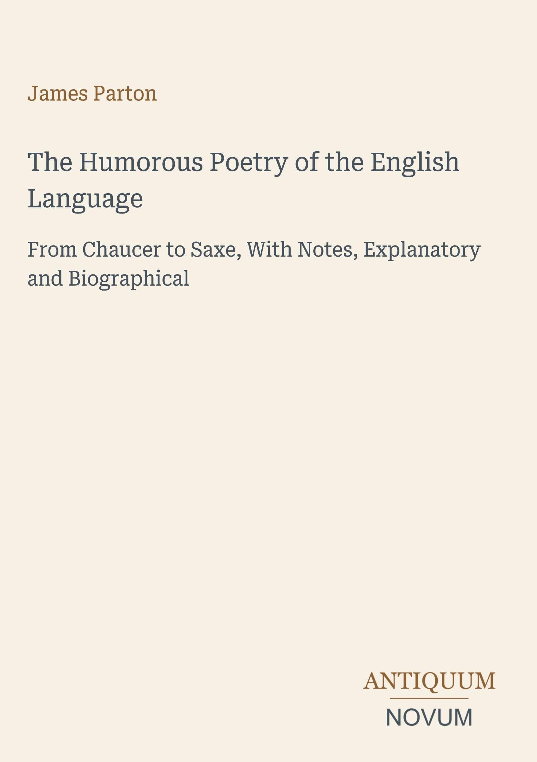 The Humorous Poetry of the English Language