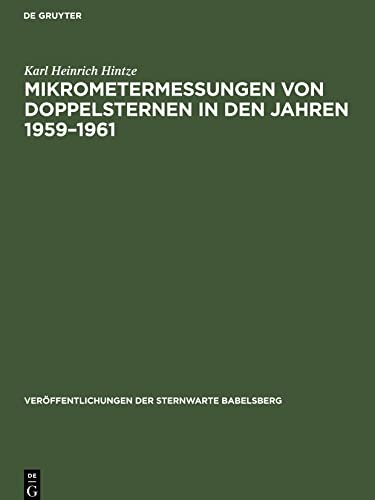 Mikrometermessungen von Doppelsternen in den Jahren 1959-1961
