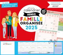 Grand calendrier hebdo Famille organisée 2025