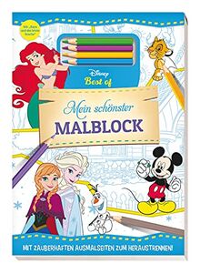 Disney Best of: Mein schönster Malblock: Block mit 4 Farbstiften