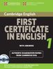 Cambridge First Certificate in English 1 for Updated Exam Self-study Pack: Official Examination Papers from University of Cambridge ESOL Examinations: Level 1