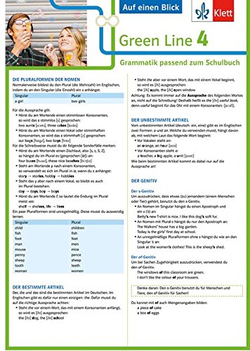 Klett Green Line 4 G8 Klasse 8 - Auf einen Blick: Grammatik passend zum Schulbuch