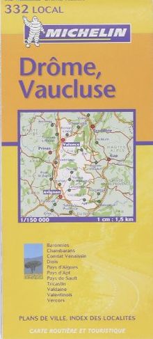 Carte routière : Drôme - Vaucluse, N° 11332 (Michelin Local France)