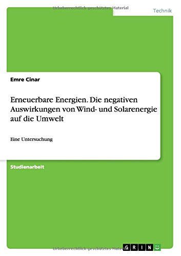Erneuerbare Energien. Die negativen Auswirkungen von Wind- und Solarenergie auf die Umwelt: Eine Untersuchung