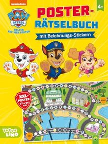 PAW Patrol Poster-Rätselbuch mit Belohnungs-Stickern: Vielseitige Kinderbeschäftigung mit Rätseln, Stickern und großem XXL-Poster von der Abenteuerbucht. Für Kinder ab 4 Jahren