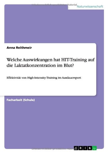 Welche Auswirkungen hat HIT-Training auf die Laktatkonzentration im Blut?: Effektivität von High-Intensity-Training im Ausdauersport