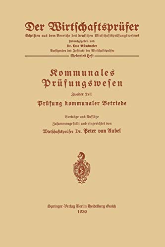 Kommunales Prüfungswesen: Prüfung kommunaler Betriebe (Der Wirtschaftsprüfer, 7, Band 7)