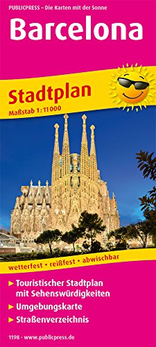 Barcelona: Touristischer Stadtplan mit Sehenswürdigkeiten und Straßenverzeichnis. 11.000 (Stadtplan / SP)