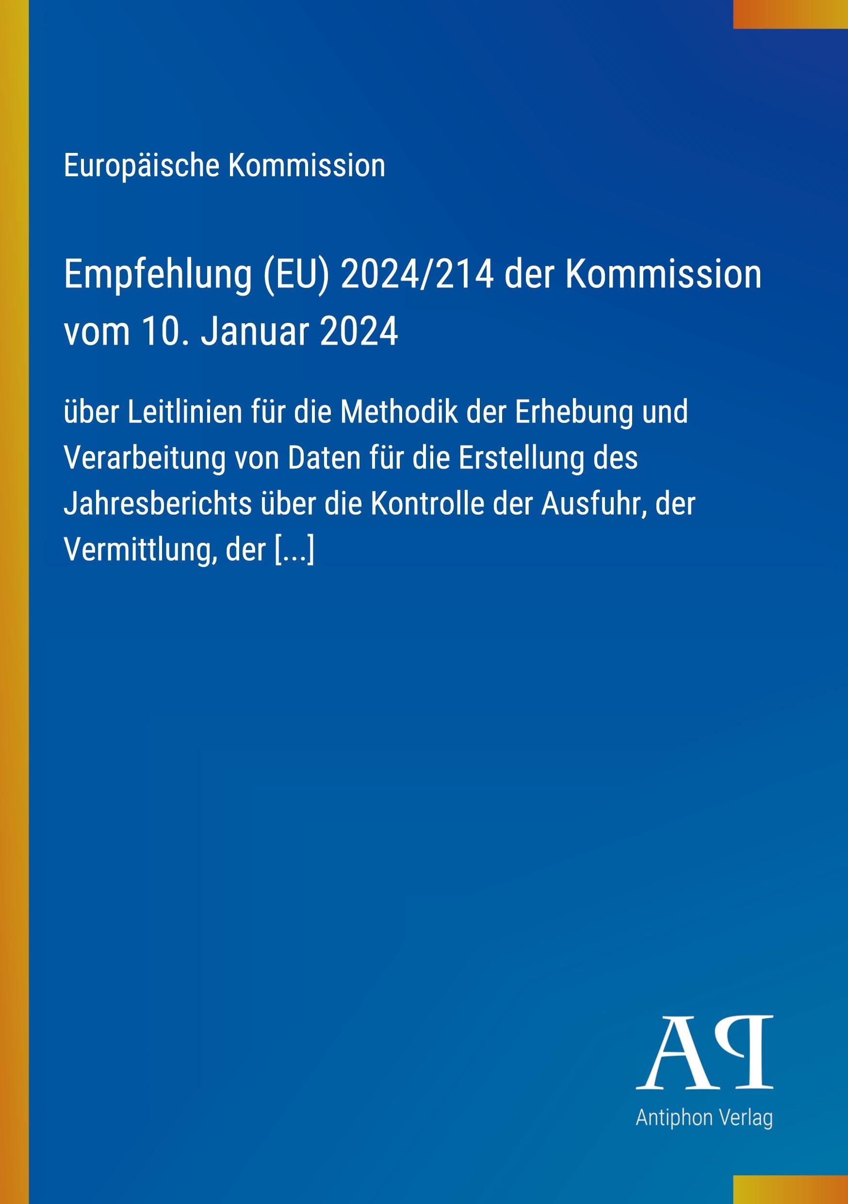 Empfehlung (EU) 2024/214 der Kommission vom 10. Januar 2024