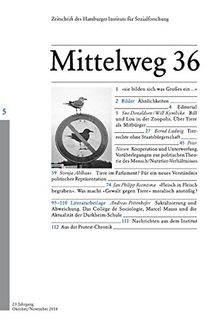 Politische Tiere. Mittelweg 36, Zeitschrift des Hamburger Instituts für Sozialforschung, Heft 5/2014