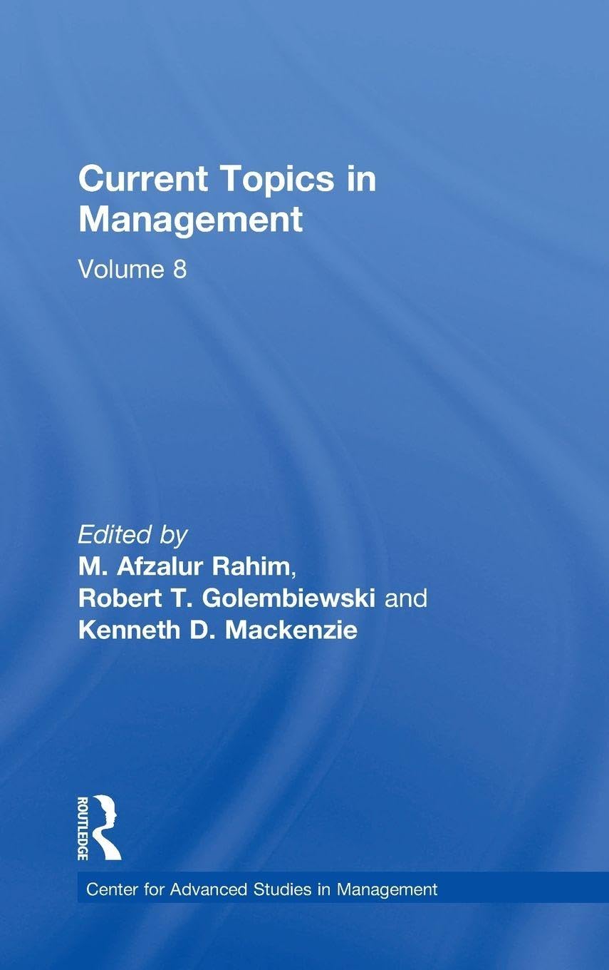 Current Topics in Management: Volume 8 (Center for Advanced Studies in Management, Band 8)