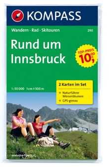 Rund um Innsbruck: Wanderkarten-Set mit Naturführer. GPS-genau. 1:50000 (KOMPASS-Wanderkarten)