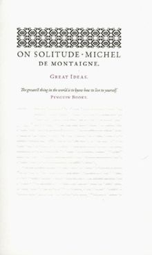 On Solitude (Penguin Great Ideas)