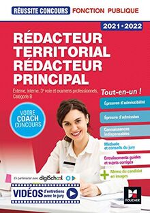 Rédacteur territorial, rédacteur principal 2021-2022 : concours externe, interne, 3e voie et examens professionnels, catégorie B : tout-en-un !