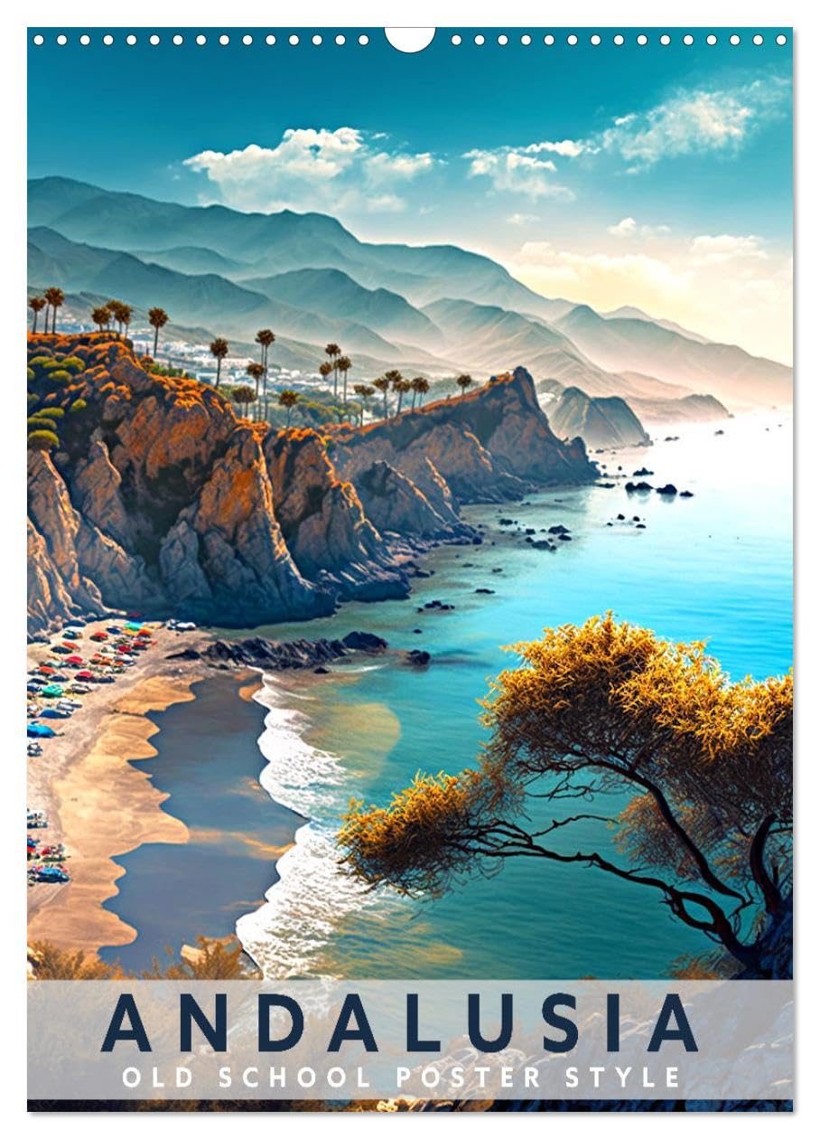 Andalusia - Old School Poster Style (Wall Calendar 2026 DIN A3 portrait), CALVENDO 12 Month Wall Calendar: Collection of Andalusian posters in old school style