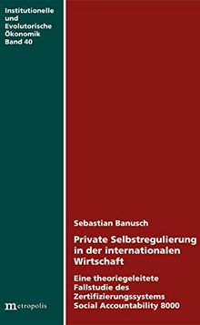 Private Selbstregulierung in der internationalen Wirtschaft: Eine theoriegeleitete Fallstudie des Zertifizierungssystems Social Accountability 8000 (Institutionelle und evolutorische Ökonomik)