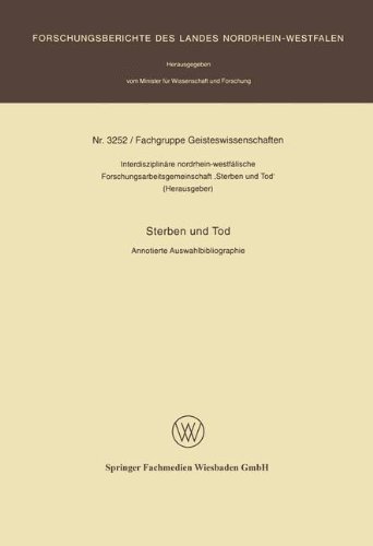 Sterben und Tod (Forschungsberichte des Landes Nordrhein-Westfalen)