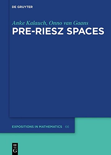 Pre-Riesz Spaces (De Gruyter Expositions in Mathematics, Band 66)