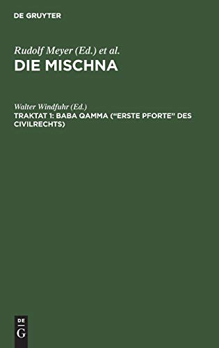 Baba qamma (“Erste Pforte” des Civilrechts): Text, Übersetzung und Erklärung. Nebst einem textkritischen Anhang (Die Mischna. Neziqin)