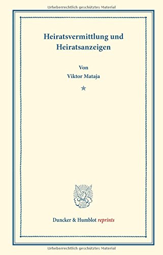Heiratsvermittlung und Heiratsanzeigen.