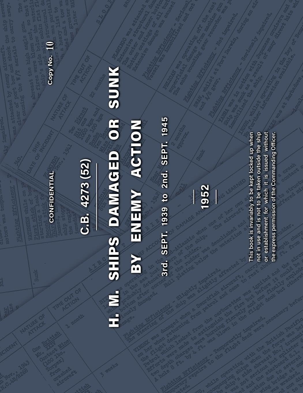 H.M. SHIPS DAMAGED OR SUNK BY ENEMY ACTION 3rd. Sept. 1939 to 2nd. Sept. 1945