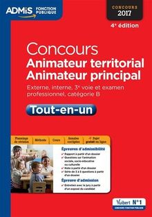 Concours animateur territorial, animateur principal : externe, interne, 3e voie et examen professionnel, catégorie B : tout-en-un, concours 2017