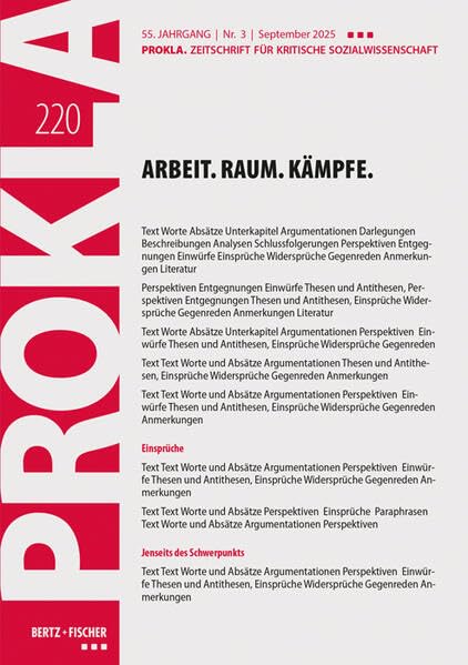 Arbeit. Raum. Kämpfe.: PROKLA 220 / 55. Jg., Heft 3, Sept. 2025 (PROKLA. Zeitschrift für kritische Sozialwissenschaft)