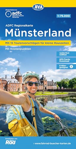 ADFC-Regionalkarte Münsterland, 1:75.000, mit Tagestourenvorschlägen, reiß- und wetterfest, E-Bike-geeignet, mit Knotenpunkten, GPS-Tracks-Download: ... (ADFC-Regionalkarte 1:75000)