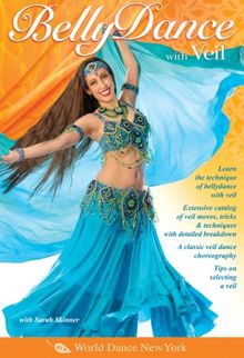 Belly Dance with Veil, taught by Sarah Skinner: Open level bellydance classes, Belly dance instruction, Veil belly dancing how-to. [UK Import]
