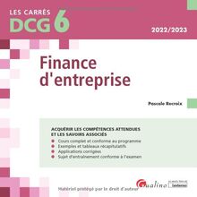 Finance d'entreprise : DCG 6, 2022-2023