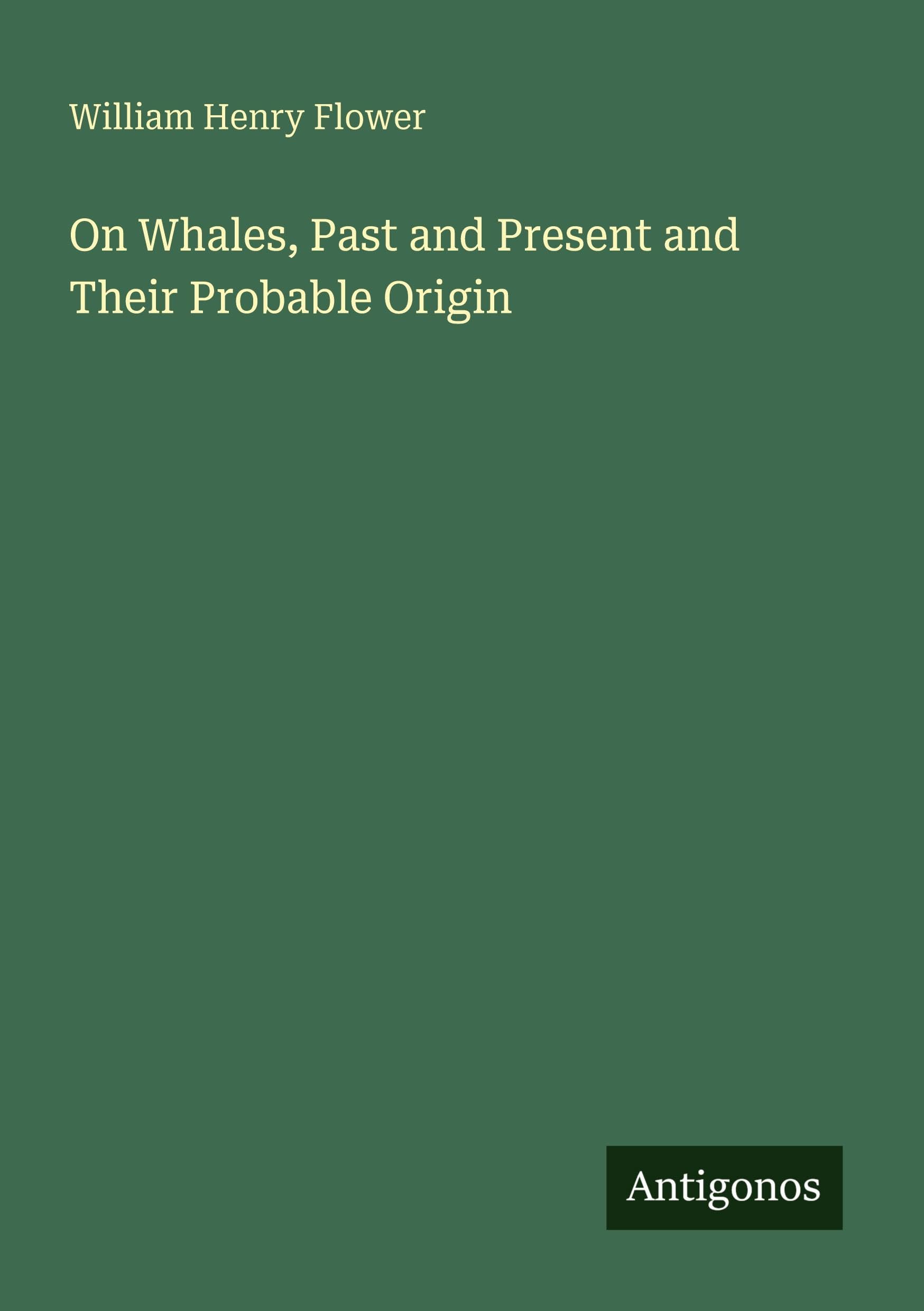 On Whales, Past and Present and Their Probable Origin
