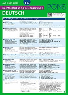 PONS Rechtschreibung und Zeichensetzung auf einen Blick Deutsch: Kompakte Übersicht: Schreiben lernen (PONS Auf einen Blick)