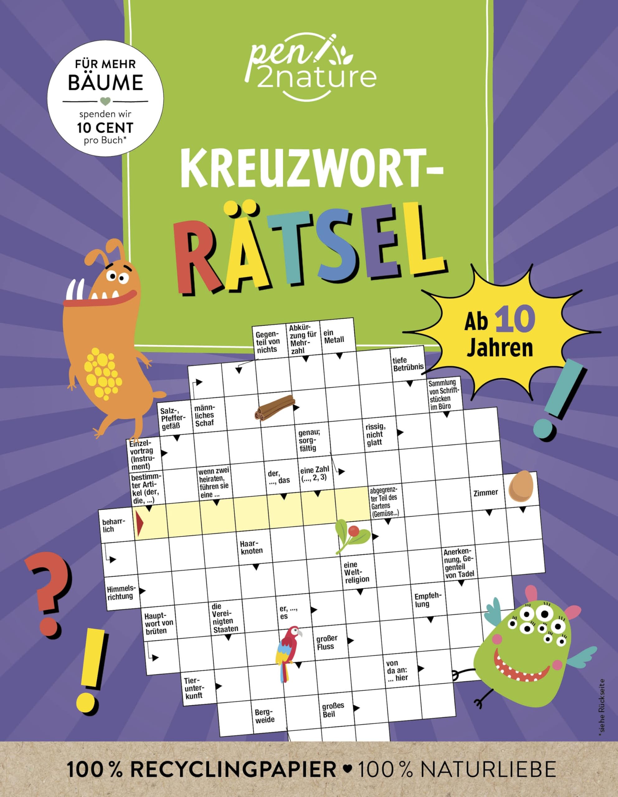 Kreuzworträtsel ab 10 Jahren. Knobeln und Rätseln für Kinder: Mehr als 60 Kreuzworträtsel, gegen Langeweile, erweitert den Wortschatz, fördert Konzentration und Rechtschreibung, für Grundschulkinder