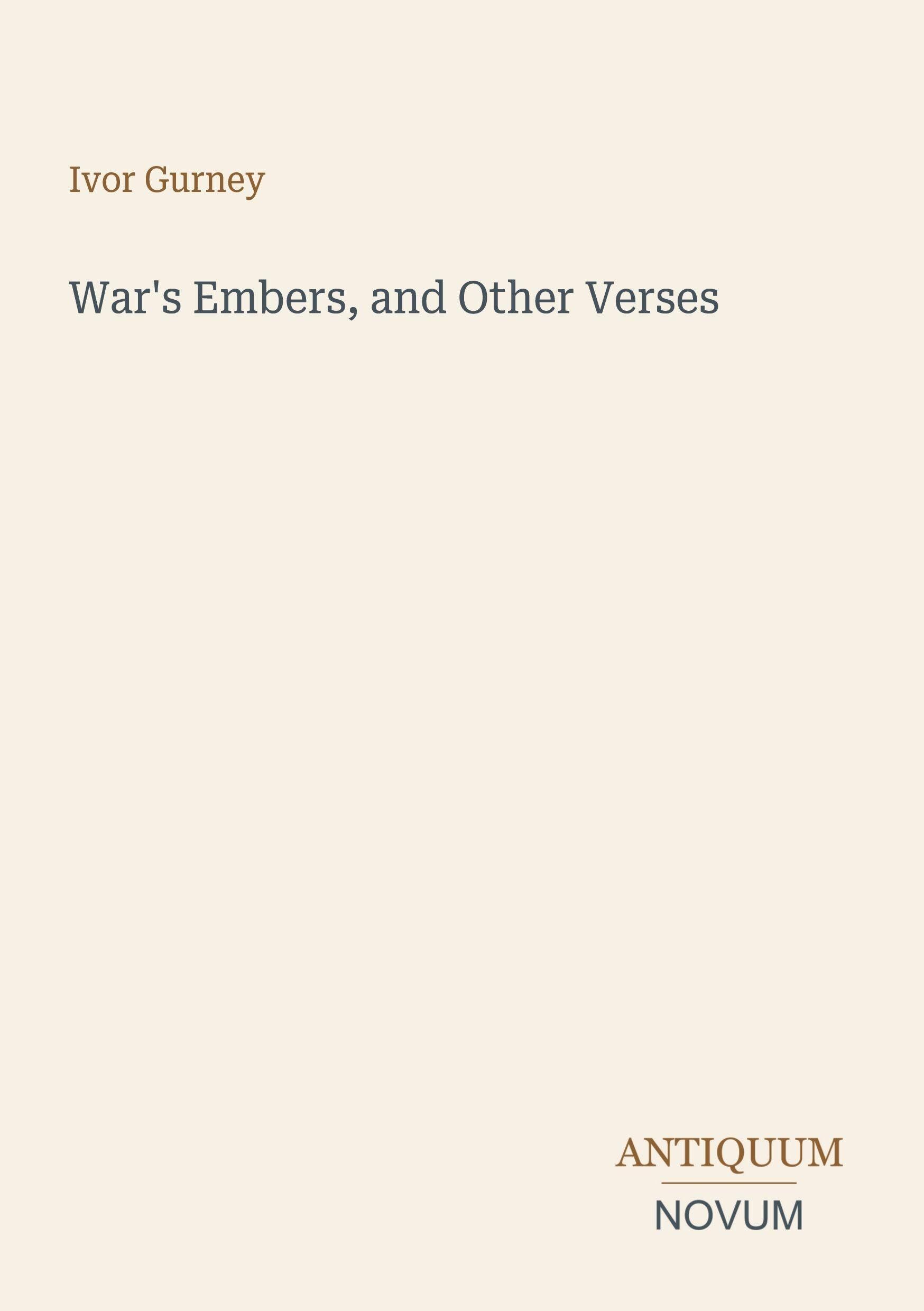 War's Embers, and Other Verses