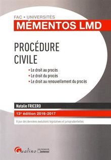 Procédure civile : le droit au procès, le droit du procès, le droit au renouvellement du procès : 2016-2017