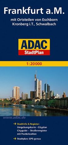 ADAC StadtPlan Frankfurt a.M. mit Ortsteilen von Eschborn, Kronberg i.T., Schwab: mit Ortsteilen von Eschborn Kronberg i.T., Schwalbach / StadtInfo & ... mit Postleitzahlen. Stadtplan: GPS-genau