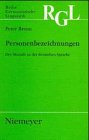 Personenbezeichnungen (Reihe Germanistische Linguistik)