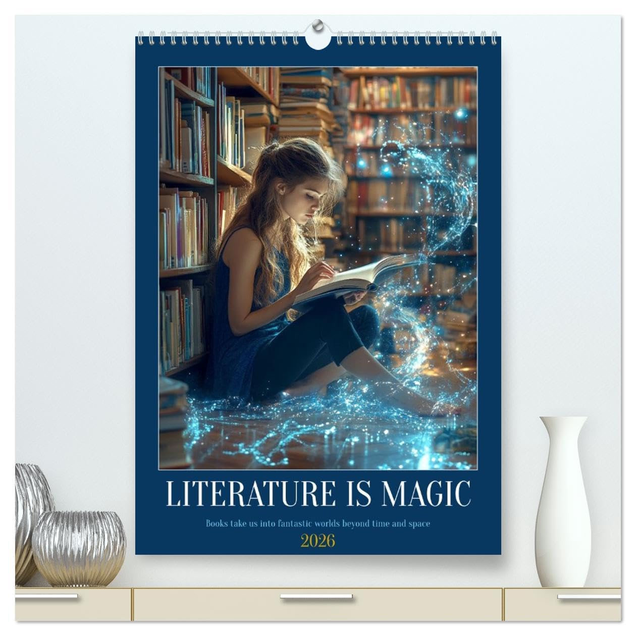 Literature is Magic (High Quality Premium Wall Calendar 2026 DIN A2 portrait),CALVENDO 12 Month Wall Calendar: A poetic journey through a year full of books, stories and quiet reading moments